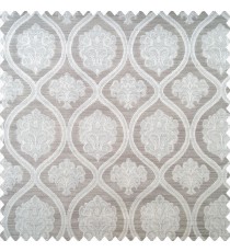 Grey and beige color traditional ogee designs damask pattern horizontal texture lines polyester main curtain
